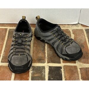 Merrell Mens Gray & Black Slip On Hiking Shoes Toggle Lace Vibram Sole Men's 10